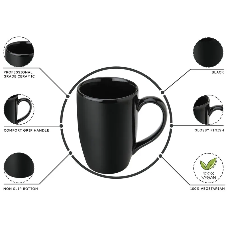 Kopi Ceramic Coffee Mug (Black/350 mL Each) - Set Of Two media 3