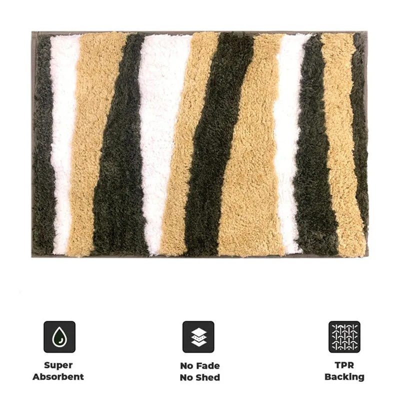 Stripe Steps Microfiber Bath Mat - Gold media 8