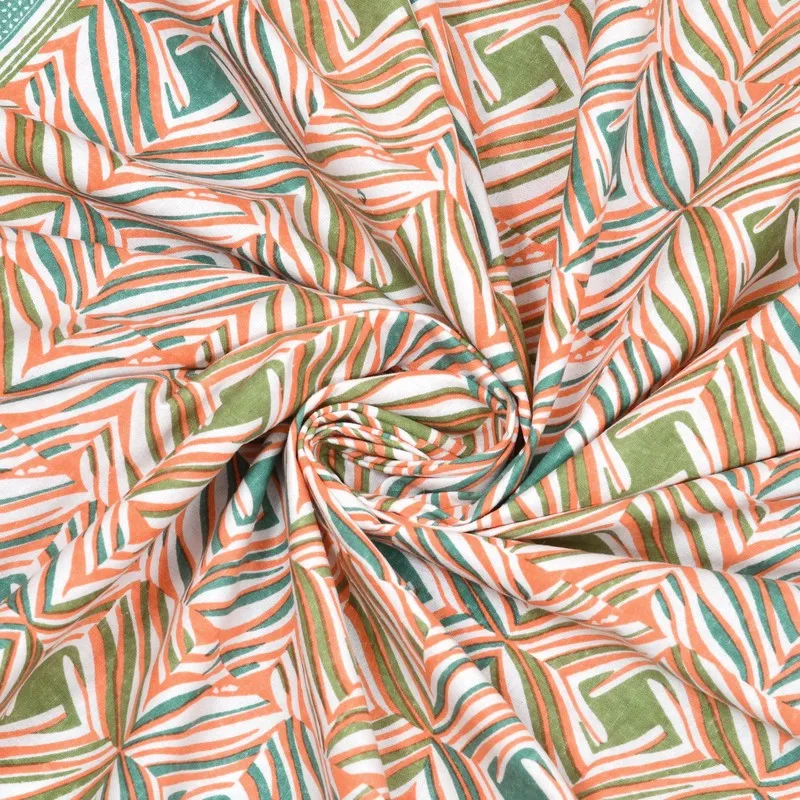 Desert Charm Cotton Bedsheet (Peach,Blue) - 120 TC media 4