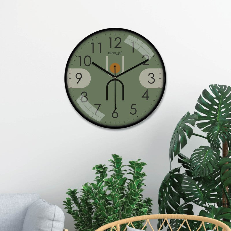 Grove Round Analog Wall Clock - Olive Green