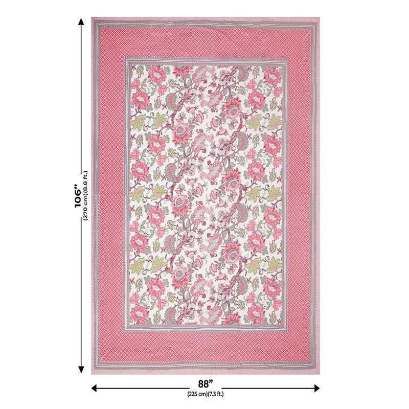 Gomti Ethnic Cotton Bedsheet (Pink) - 180 TC media 4
