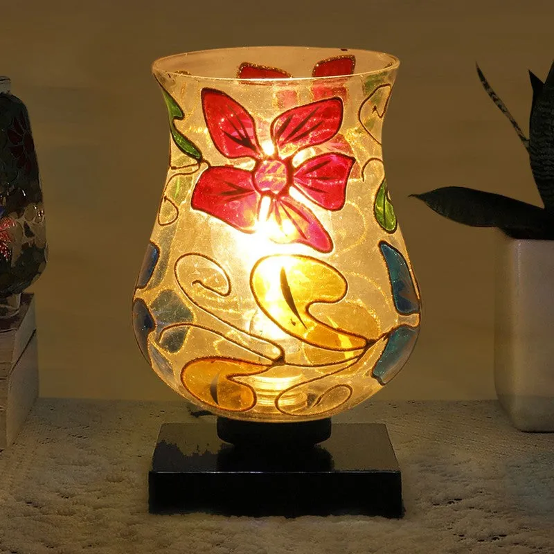 Levora Mosaic Glass & Wooden Table Lamp - Multicolor media 1