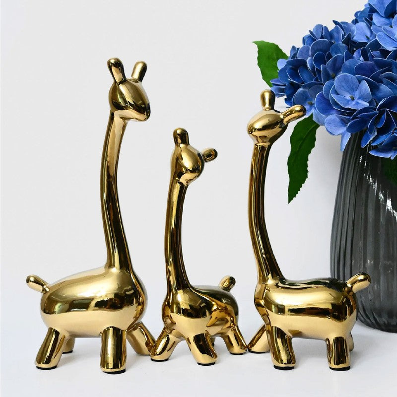 Safari Elegance Ceramics Giraffe Showpiece - Set Of Three media 5
