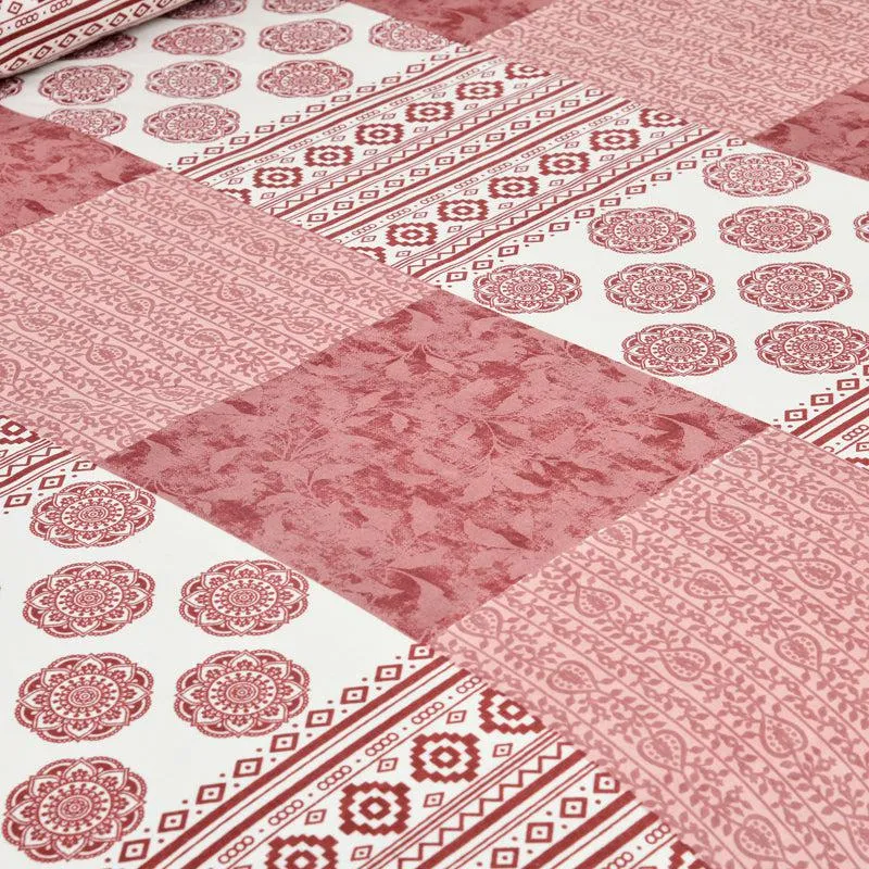 Lamora Ethnic Cotton Bedsheet (Pink,White) - 160 TC media 5