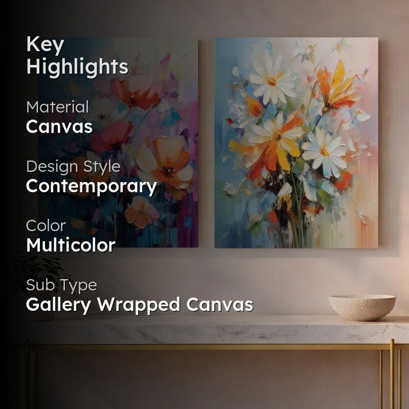 Floral Pulse Canvas Wall Art - Set of Two media 2