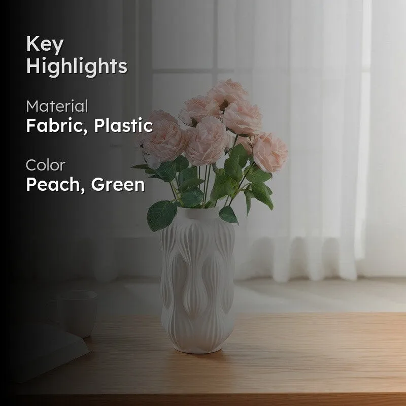 Petalisse Rose Fabric Artificial Flower - Peach media 2