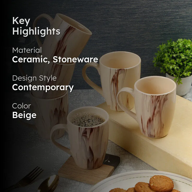 Cosmic Ceramic,Stoneware Coffee Mug (300 mL Each) - Set Of Six media 2