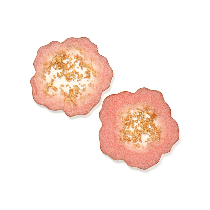 Gold Fleck Resin Coaster (Pink) - Set Of Two media 4