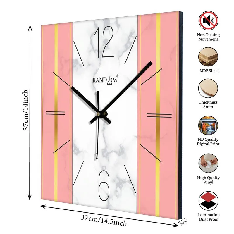 Kyron Analog Wall Clock - White,Pink media 9