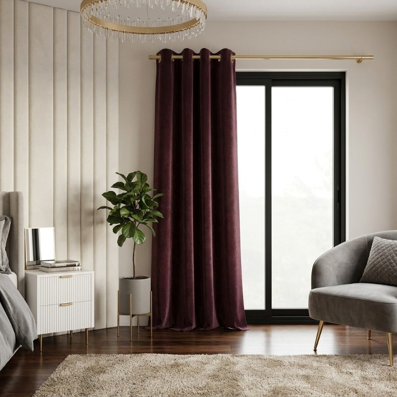 Vintage Rose Satin Curtain