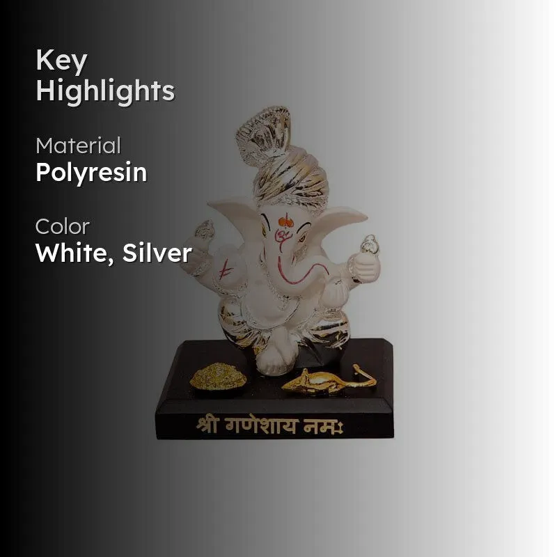 Vakratunda Idol- White/Silver media 2