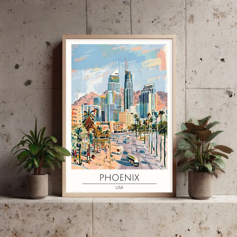 Vintage Phoenix Framed Canvas Archival Canvas Wall Painting - Natural Brown Frame media 3