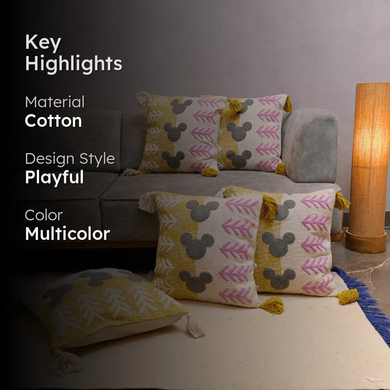 Plush Pavilion Tufted Cushion Cover (Multicolor) - Set Of Five media 2