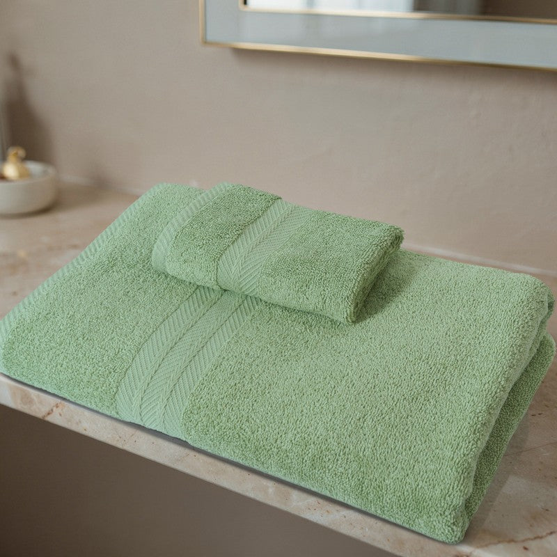 PlushAura Cotton Bath Towel (Olive) media 6