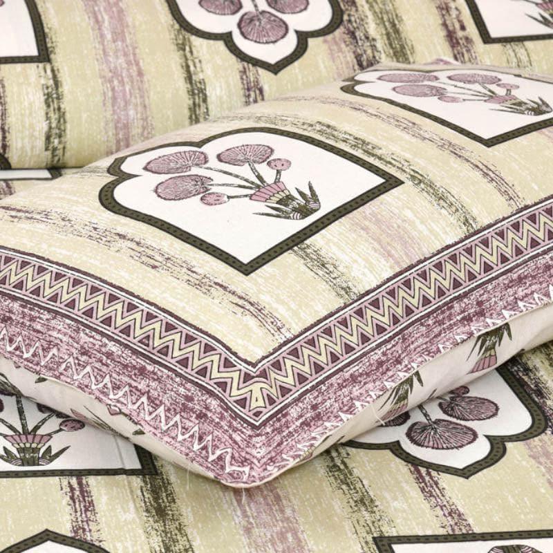 Imperial Blooms Cotton Bedsheet (Purple) - 120 TC media 5