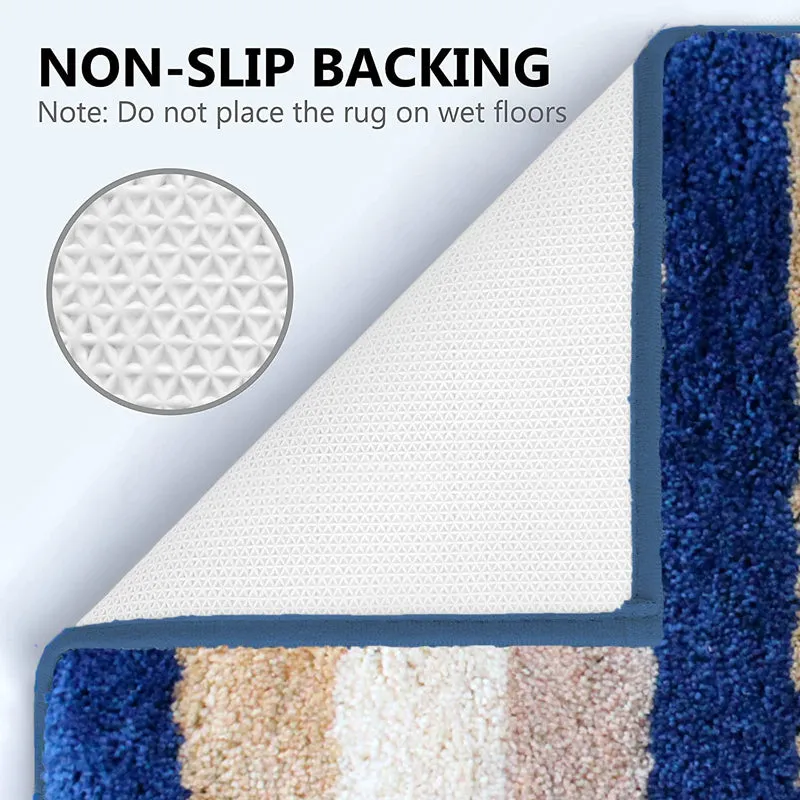 Jericho Luxe Micro Fiber Runner Rug - Blue, Beige media 6