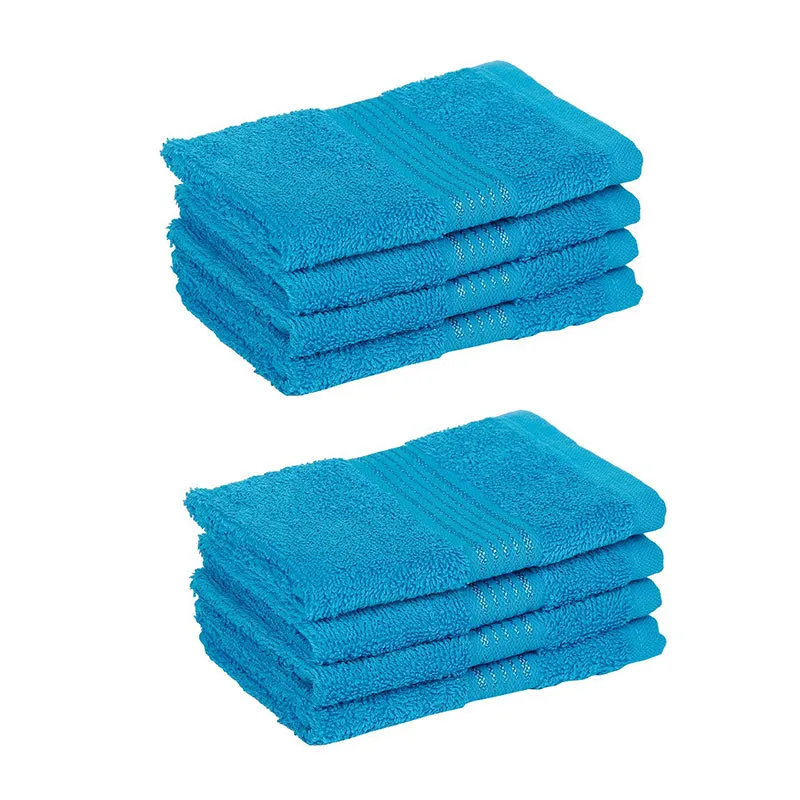 Eva Quick Dry Face Towel (Blue) - Set Of Eight media 4