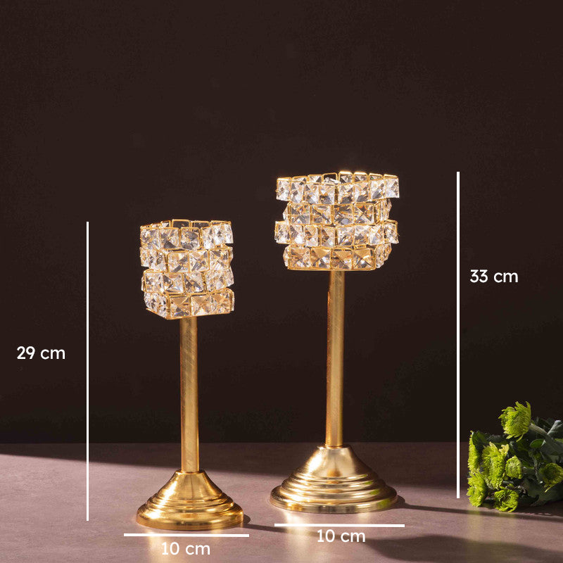 Luxe Prism Candle Holder (Gold) - Set Of Two media 9