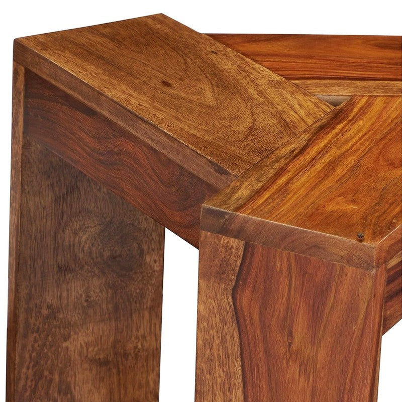 Hverox Sheesham Wooden Side & Bedside Table - Brown media 6