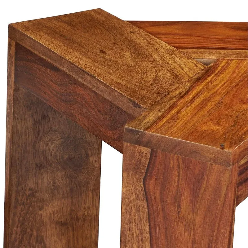 Hverox Sheesham Wooden Side & Bedside Table - Brown media 6