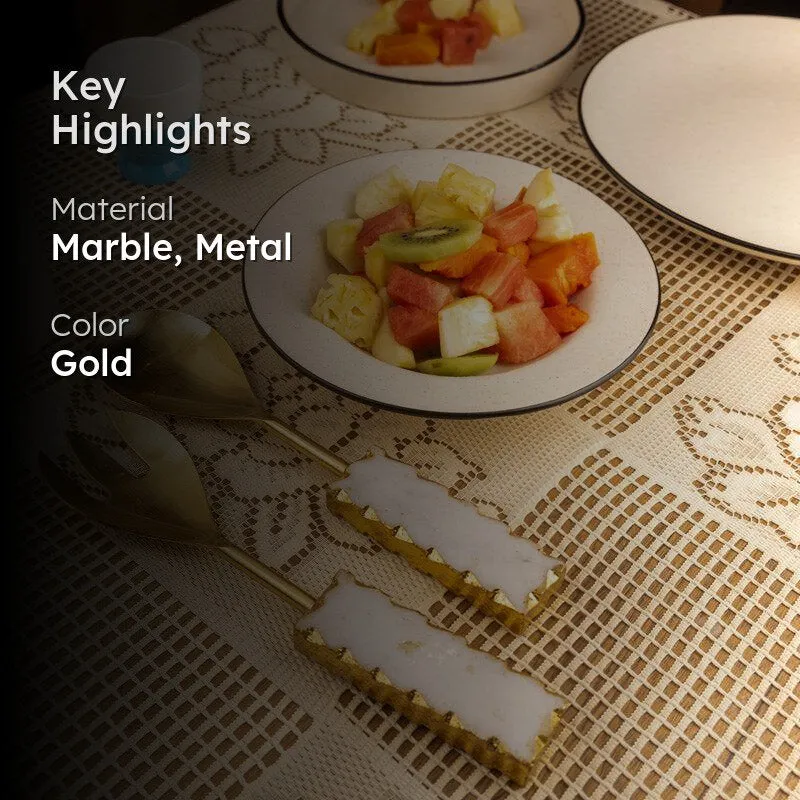 Myle Salad Spoon & Fork (Gold) - Two Piece Set media 2