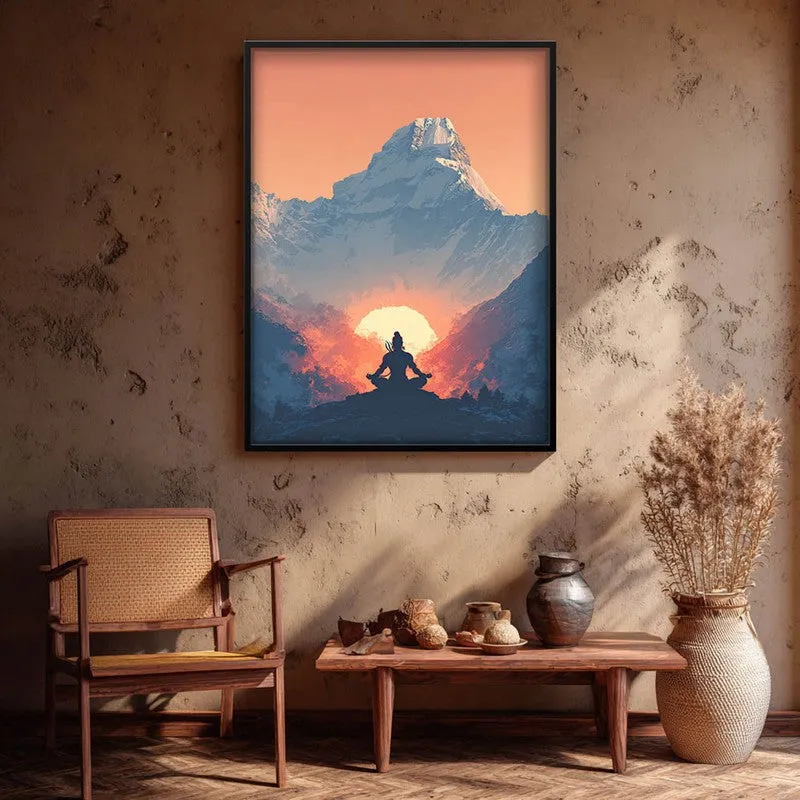 Mahadev Meditating Blissful III Wall art media 1