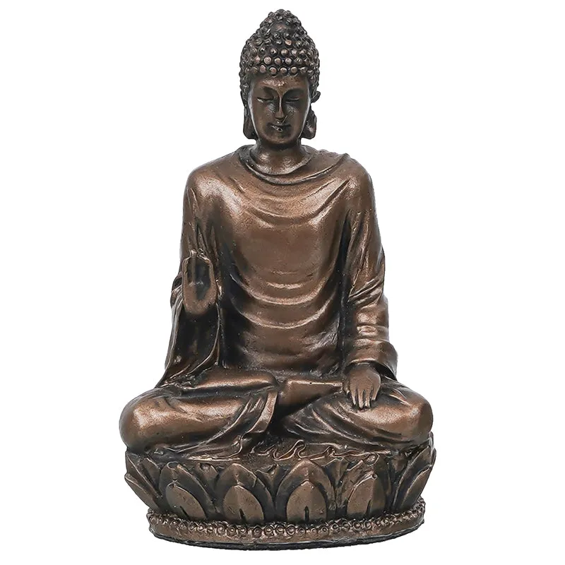 Buddha On Lotus Bronze Idol media 3