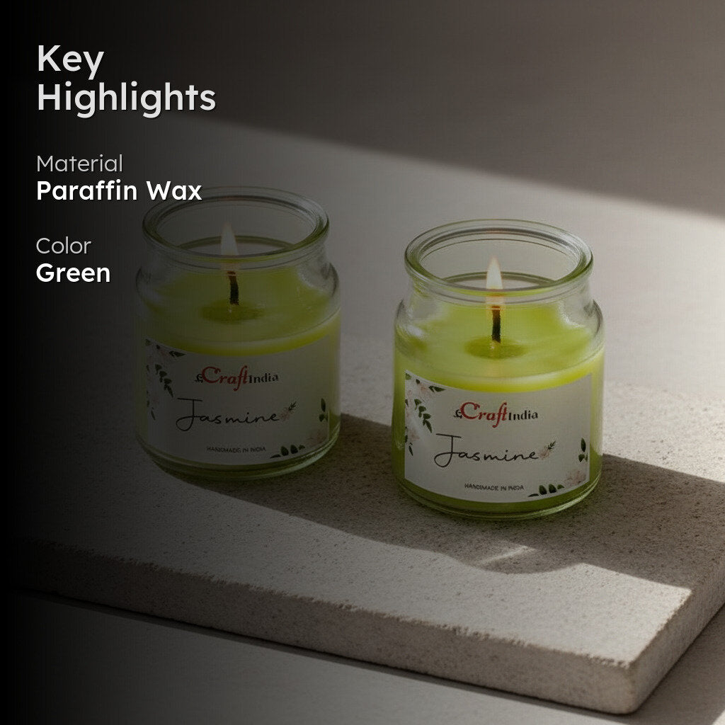 Nithya Jasmine Scented Jar Candle - Set Of Two media 2