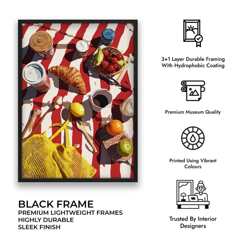 Ocean Platter Canvas Wall Painting - Black Frame media 9