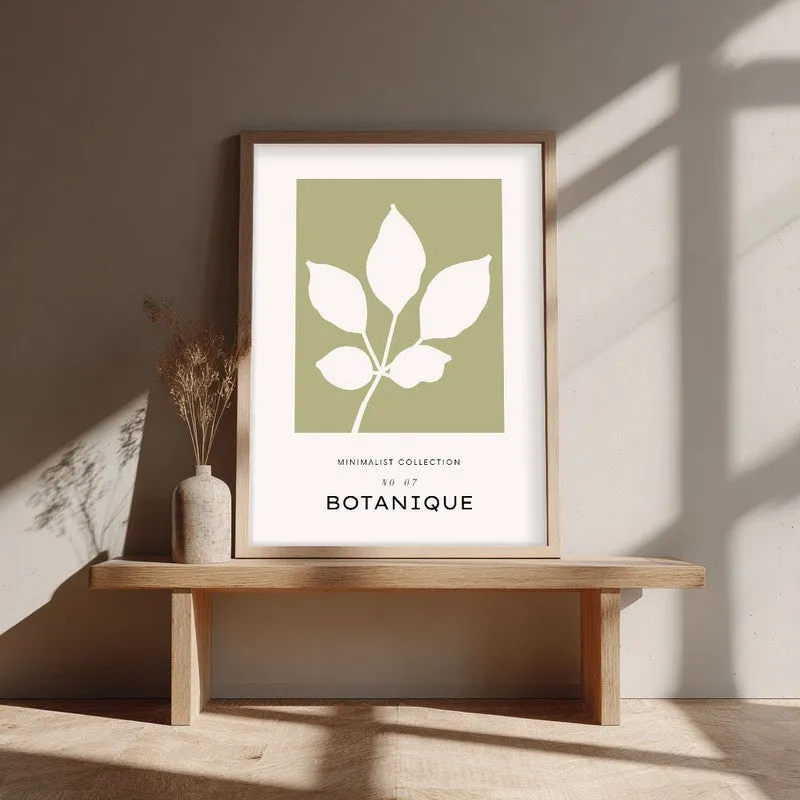 Serene Stem Canvas Wall Painting With Brown Frame media 4