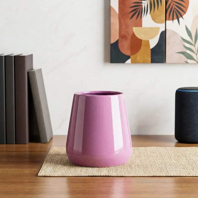 Ugaoo Tulip Fantasy Ceramic Planter (10.2 CM) - Magenta media 1