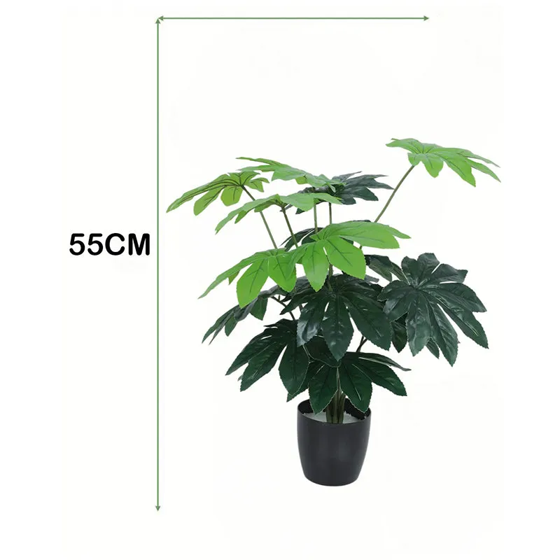 Bahia Artificial Chestnut Plant With Black Plastic Pot - 2.5 Feet media 6