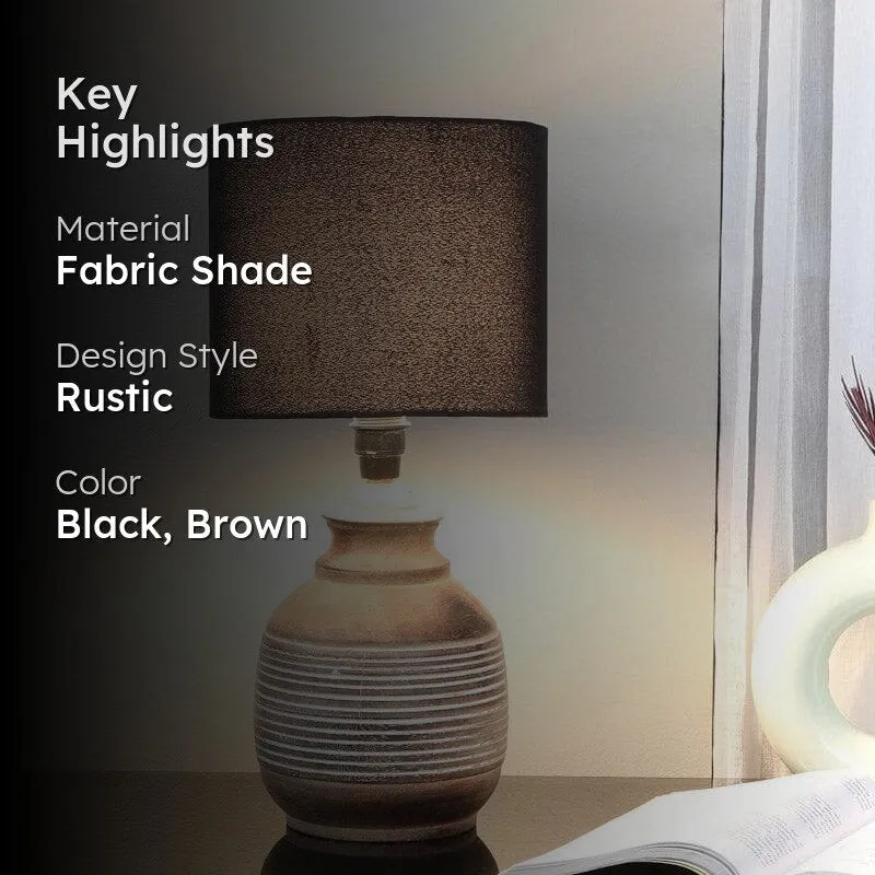 Bisara Nori Fabric Table Lamp - Black,Brown media 2