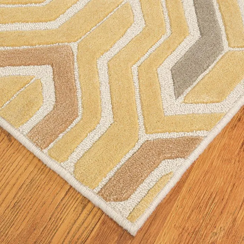 Elpis Hand Tufted Geometric Wool & Nylon Carpet - Yellow media 7