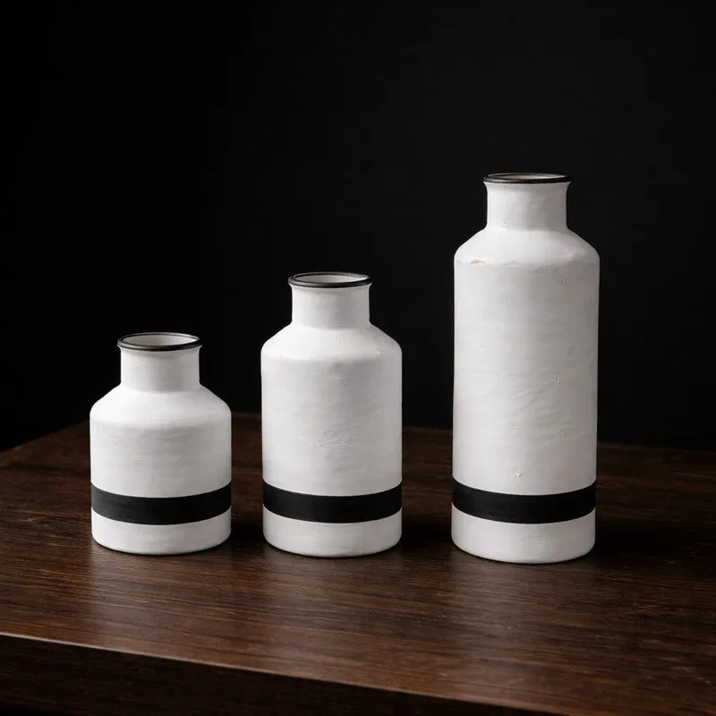 Earthtone Ceramic Vase - Set of Three media 5