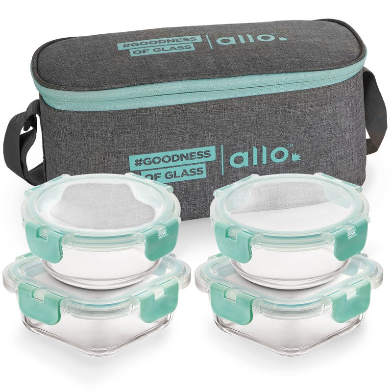 Sniblo Leak Proof Glass Lunch Box with Bag- Set of Four media 5