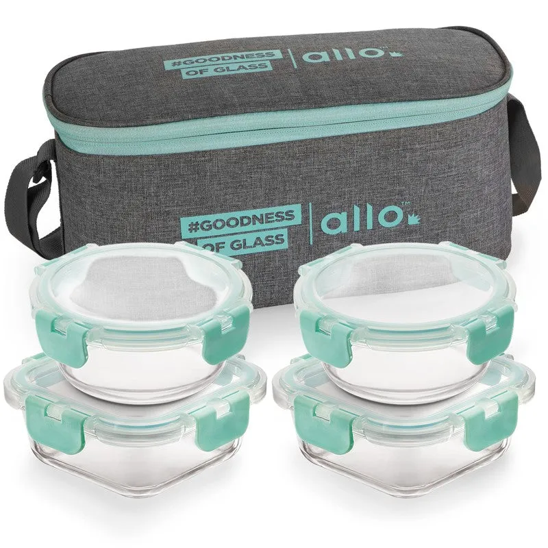 Sniblo Leak Proof Glass Lunch Box with Bag- Set of Four media 5