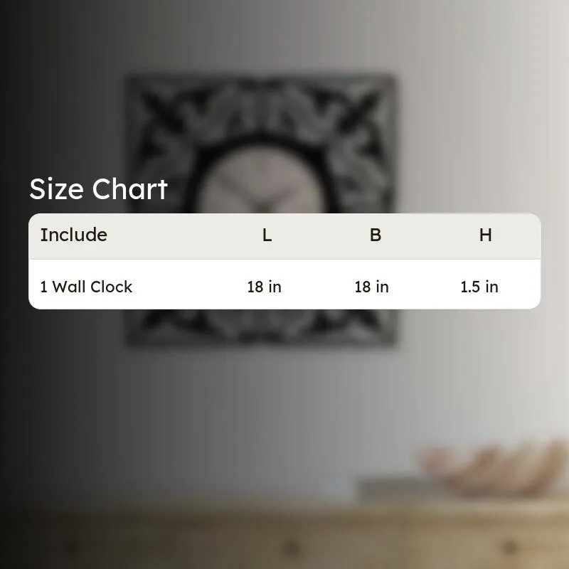 Flora Steel Analog Wall Clock - Black media 6