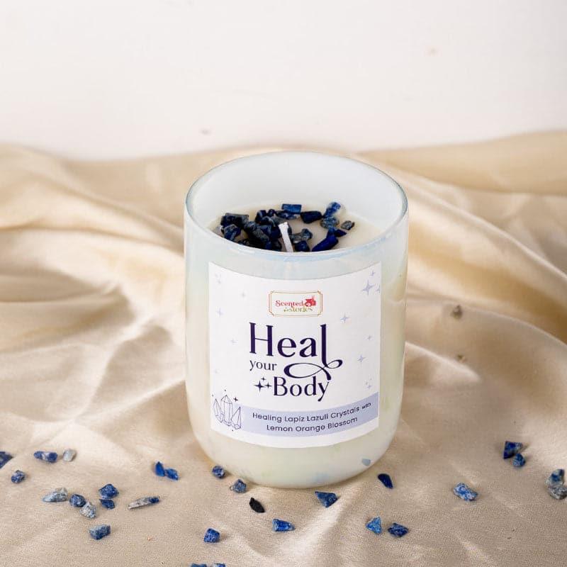 Lapis Lazuli Crystal Soy Wax Scented Candle media 4