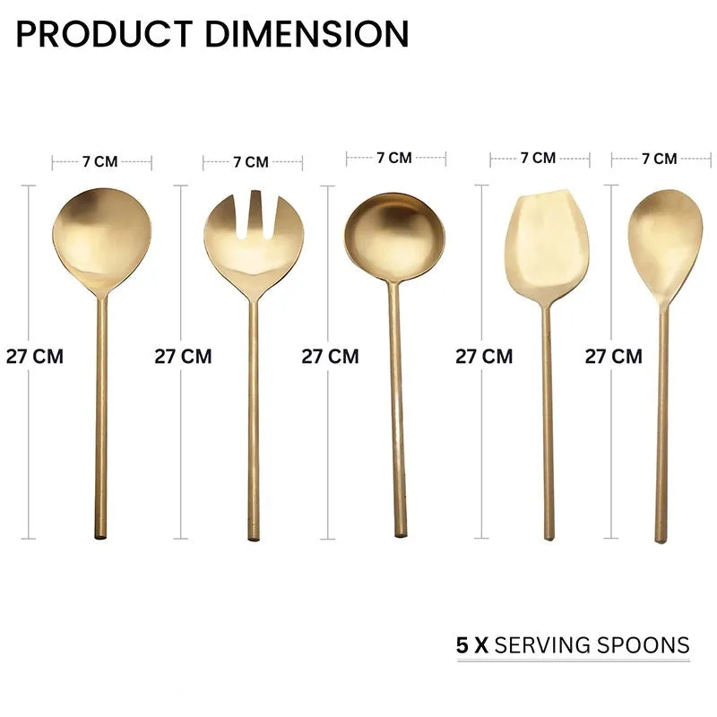Zarifa Stainless Steel Serving Spoon - Set Of Five media 9