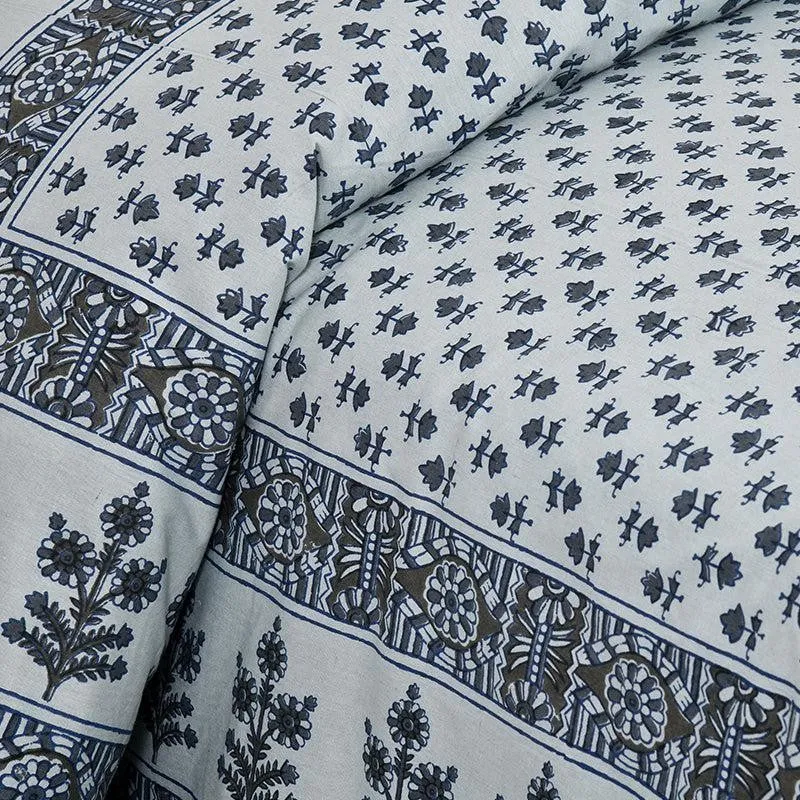 Koleen Printed Cotton Bedsheet (Blue) - 160 TC media 3