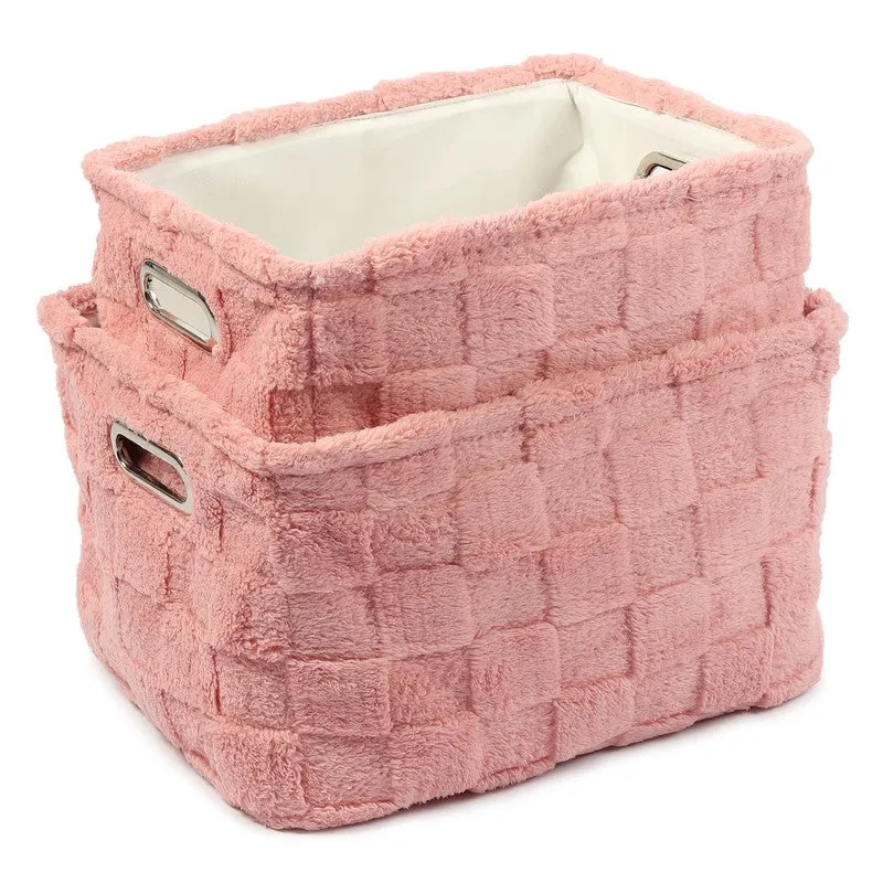 UrbanNest Fabric Storage Basket (Pink) - Set of Two media 6