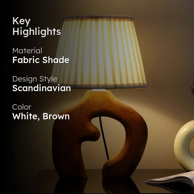 Vesara Stag Fabric Table Lamp - White,Brown media 2