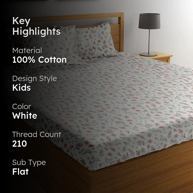 Caneo Floral Cotton Bedsheet - 210 TC media 2