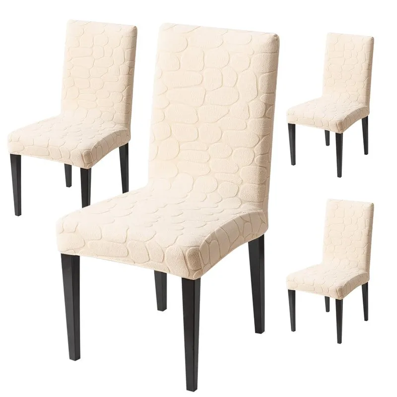 Elvra Classic Chair Cover(Beige) - Set Of Four - 3