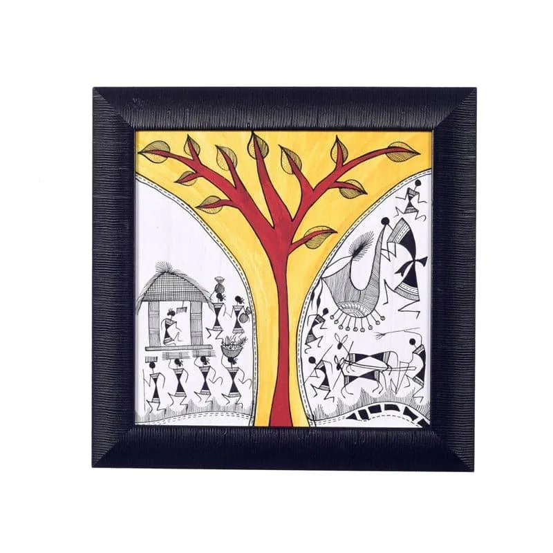 Warli Tree Canvas Wall Art media 3