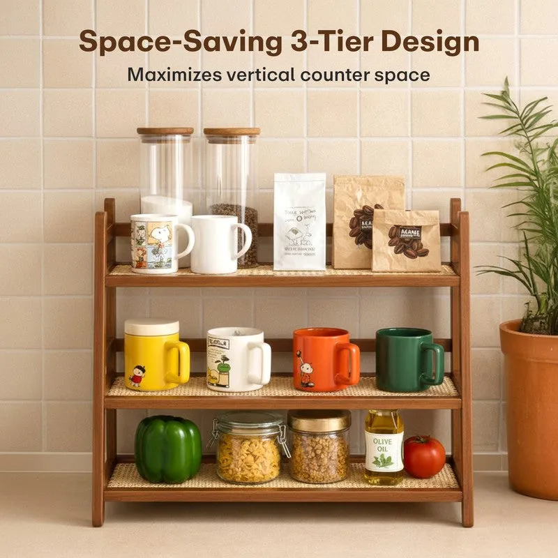 Rioware Nature 3 Tier Wood Racks - Brown media 5