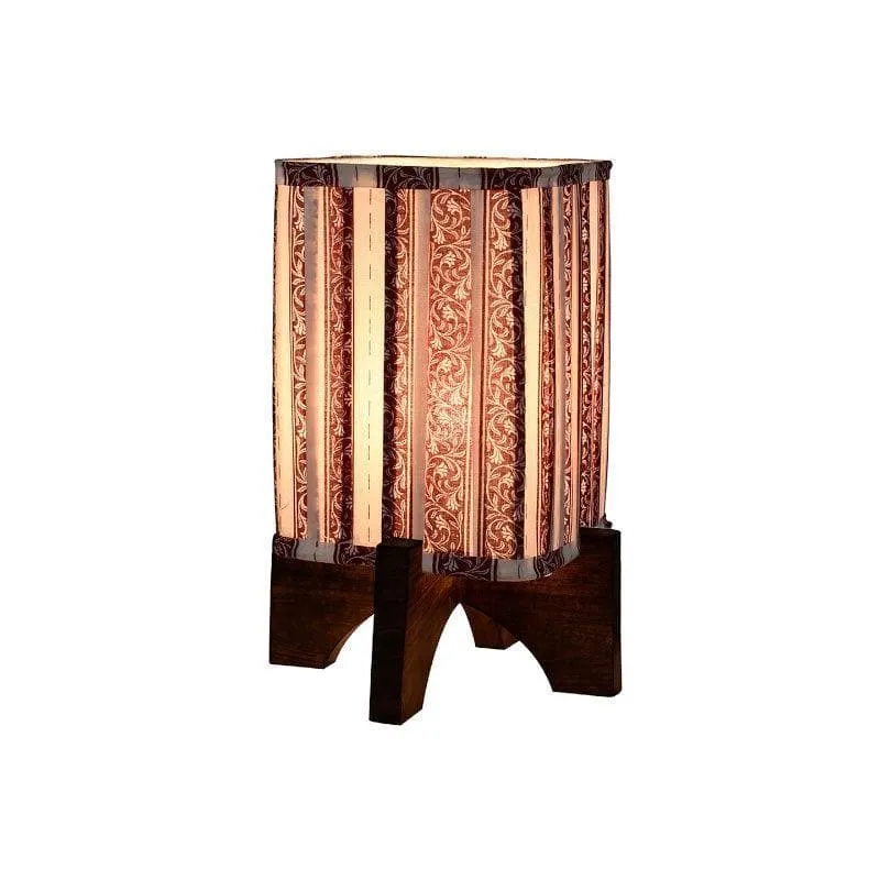Ethnix Pleated Fabric Table Lamp - Red,White media 4