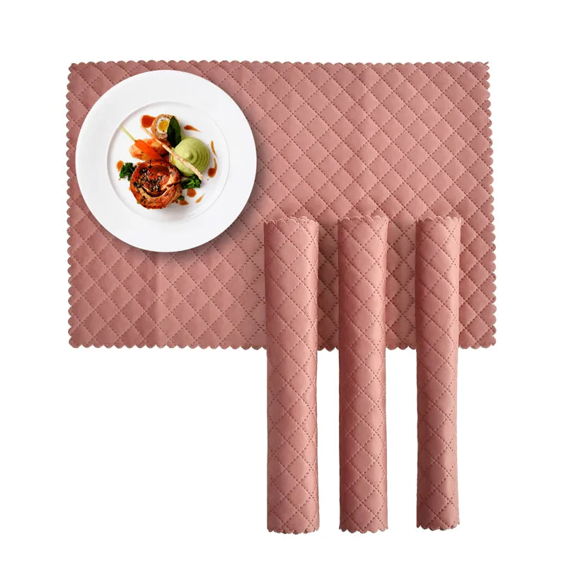 Osric Velvet Quilted Placemat (Rose Pink) - Set Of Six media 1