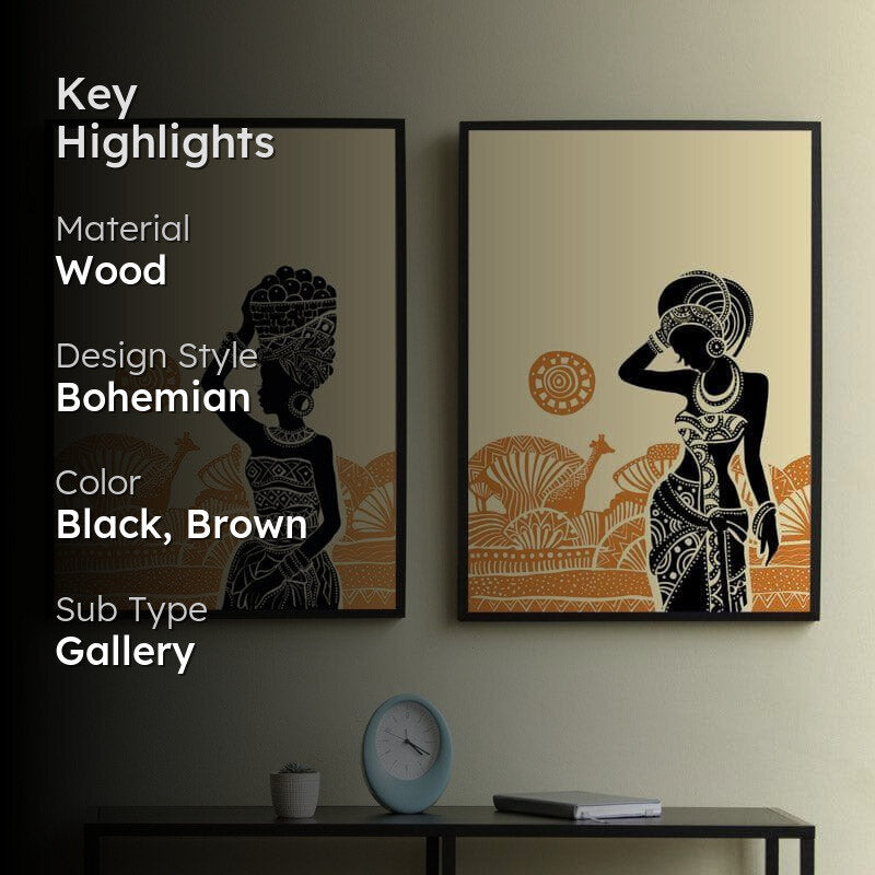 Tribal Feminine Wall Art - Set Of Two media 2